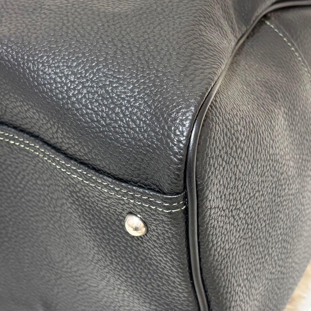 良品✨ ピエールカルダン ボストンバッグ シボ革 黒 ブラック