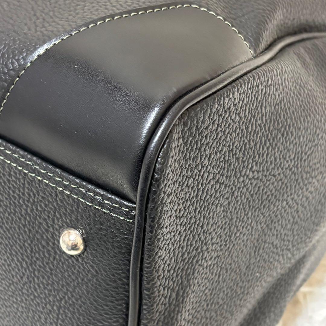 良品✨ ピエールカルダン ボストンバッグ シボ革 黒 ブラック