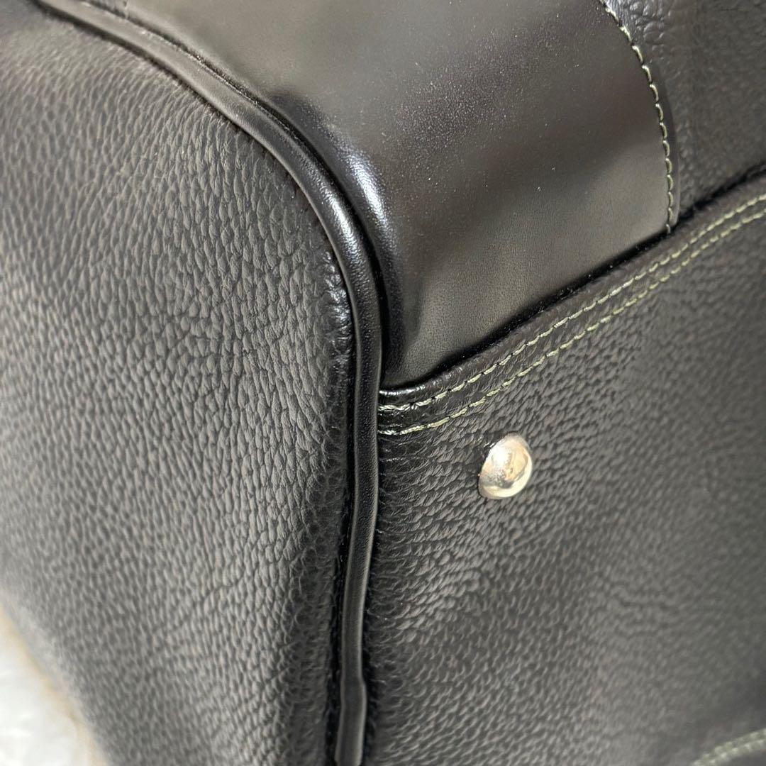 良品✨ ピエールカルダン ボストンバッグ シボ革 黒 ブラック