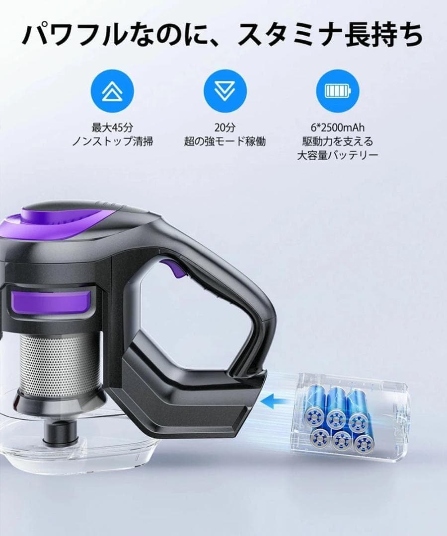 掃除機 コードレス 自立式 38000pa強吸引力 コードレス掃除機 充電式