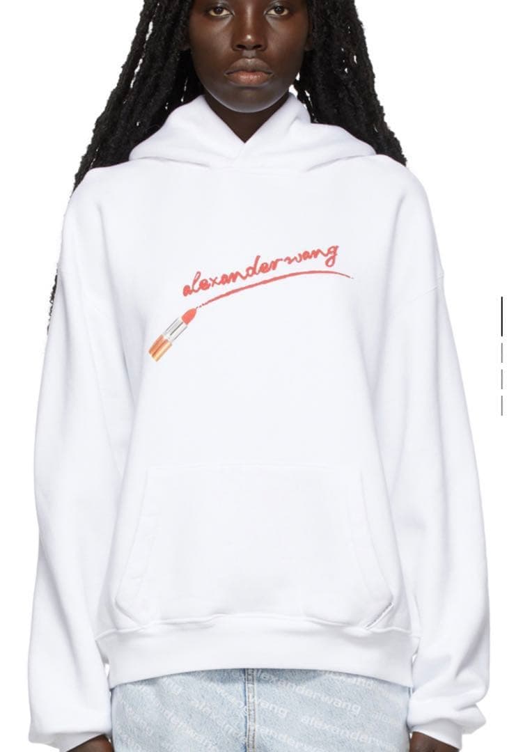 alexanderwang ホワイト フード付きパーカー