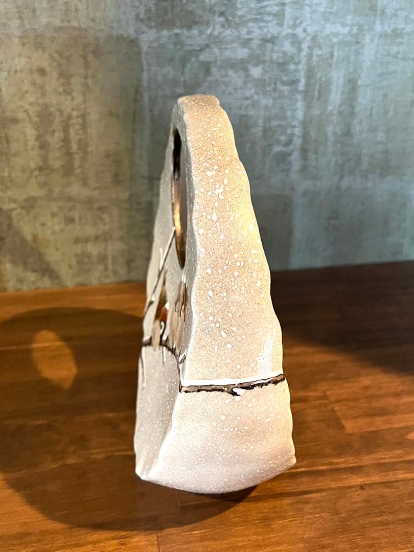 扁壶 雪三雀図 中村陶志人