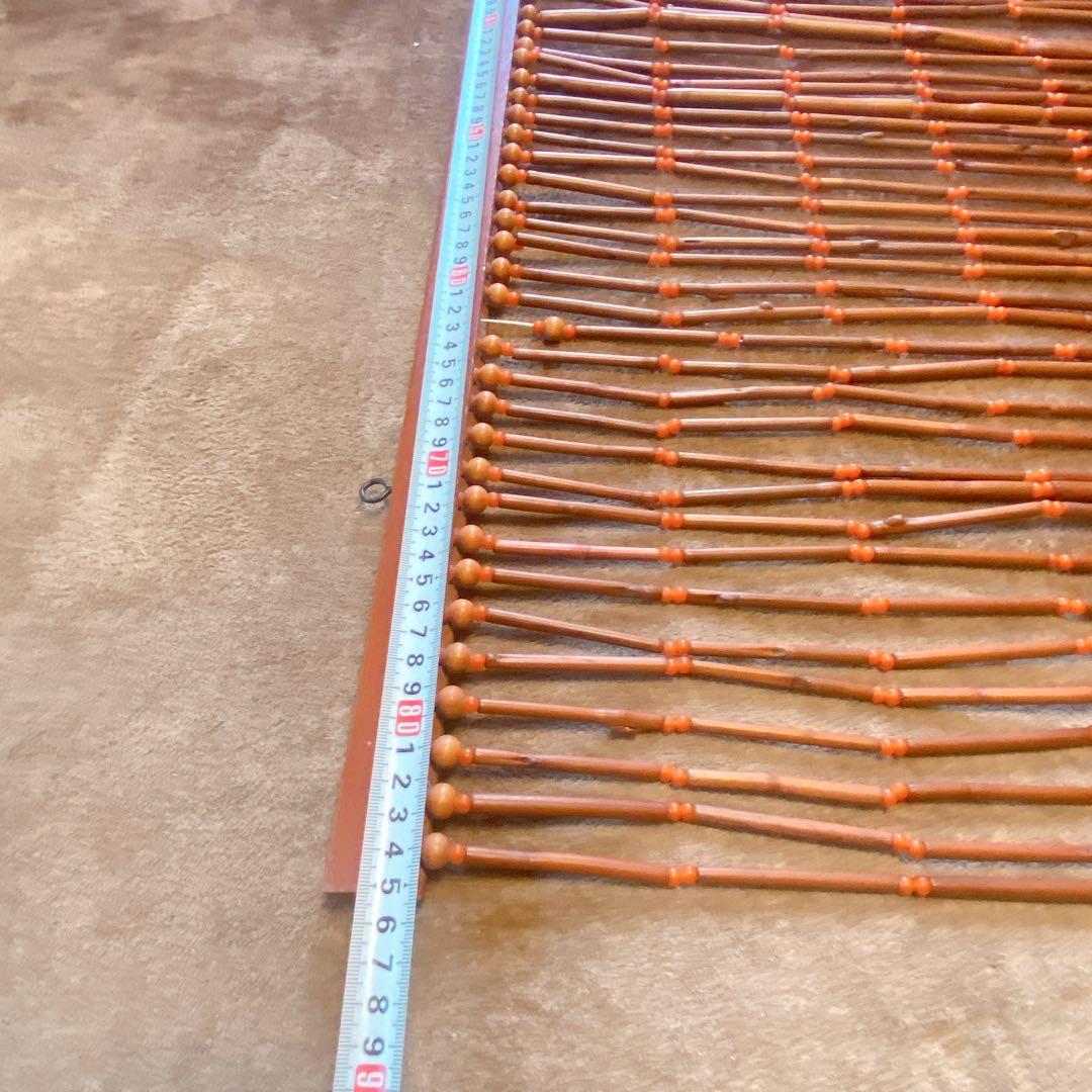 ビンテージ　オレンジのビーズカーテン　レトロ　vintege