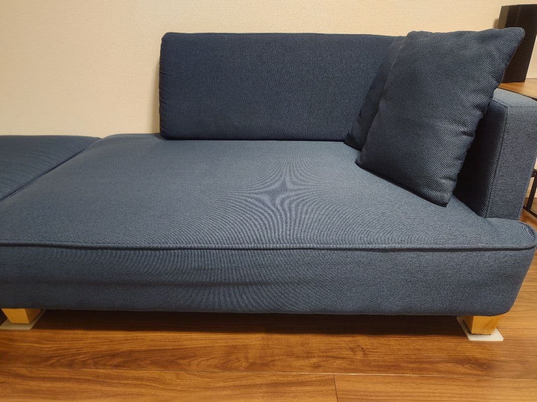 ネイビー コーナーソファ 2個クッション付き