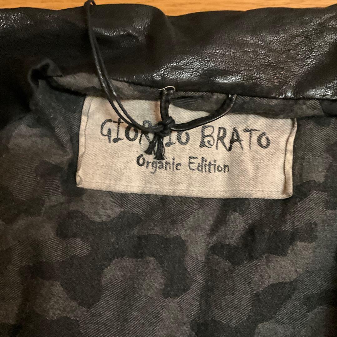 ブラック レザー ジャケット GIORGIO BRATO カカオ