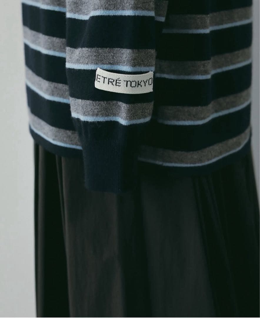 ETRE TOKYO マルチボーダーニットポロ　横浜店　限定色 ネイビー