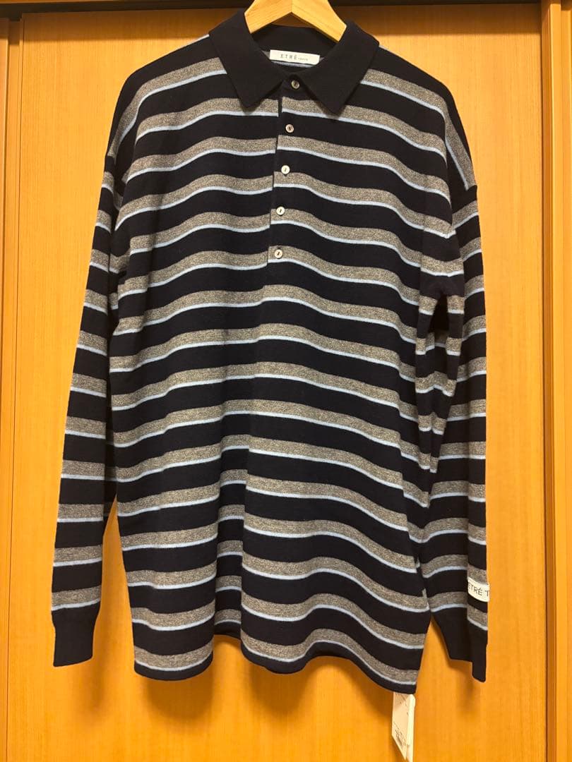 ETRE TOKYO マルチボーダーニットポロ　横浜店　限定色 ネイビー