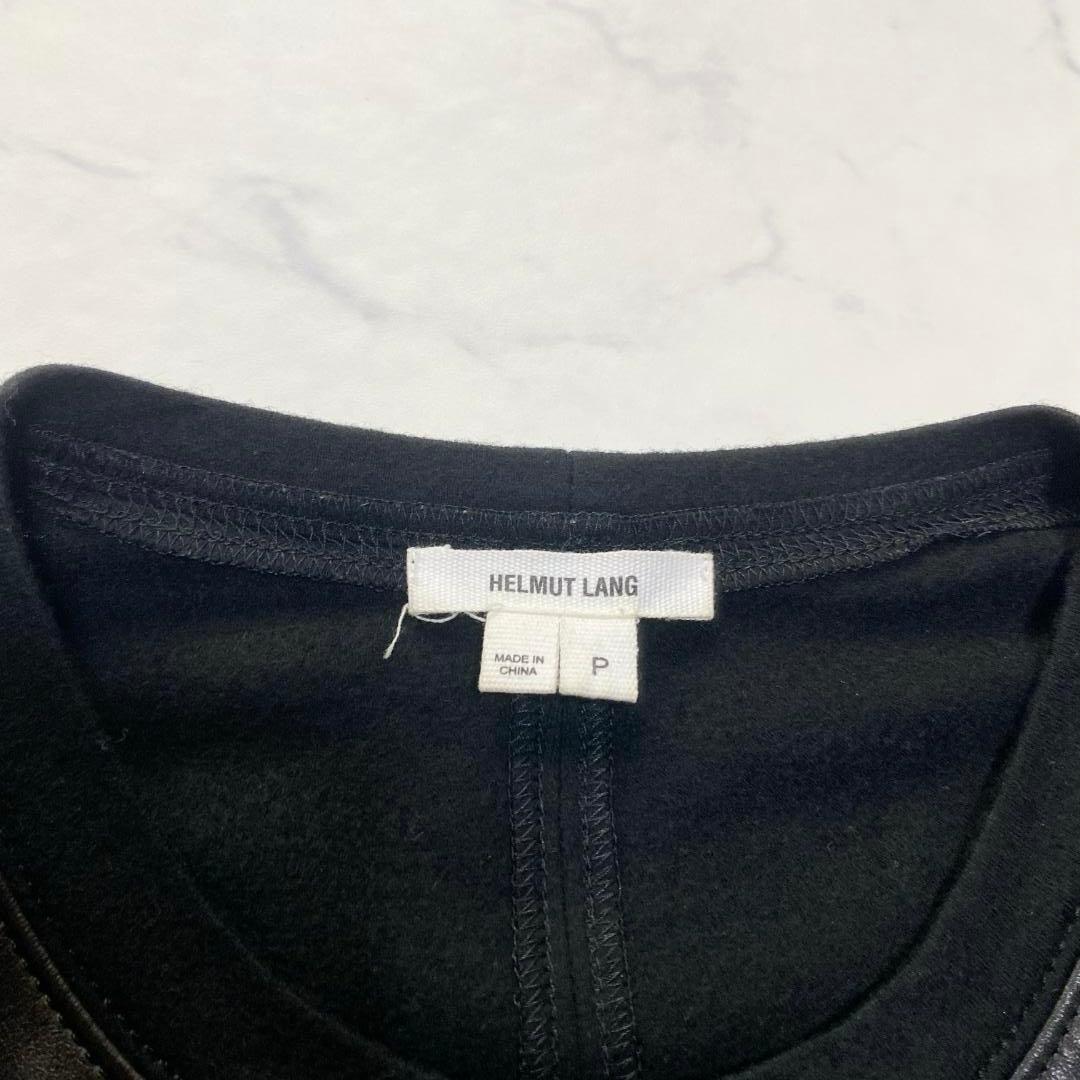 希少✨HELMUT LANG シープレザー 切替 カットソー 黒 P