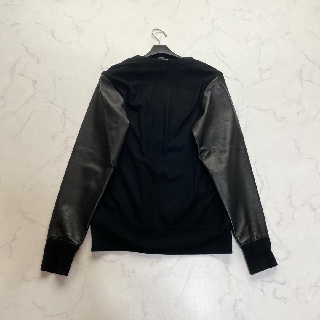 希少✨HELMUT LANG シープレザー 切替 カットソー 黒 P