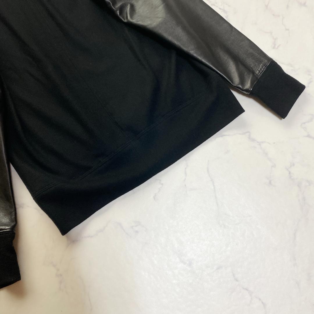 希少✨HELMUT LANG シープレザー 切替 カットソー 黒 P