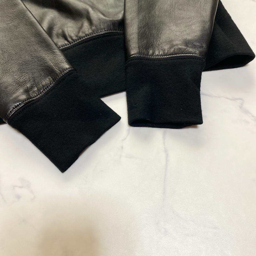 希少✨HELMUT LANG シープレザー 切替 カットソー 黒 P