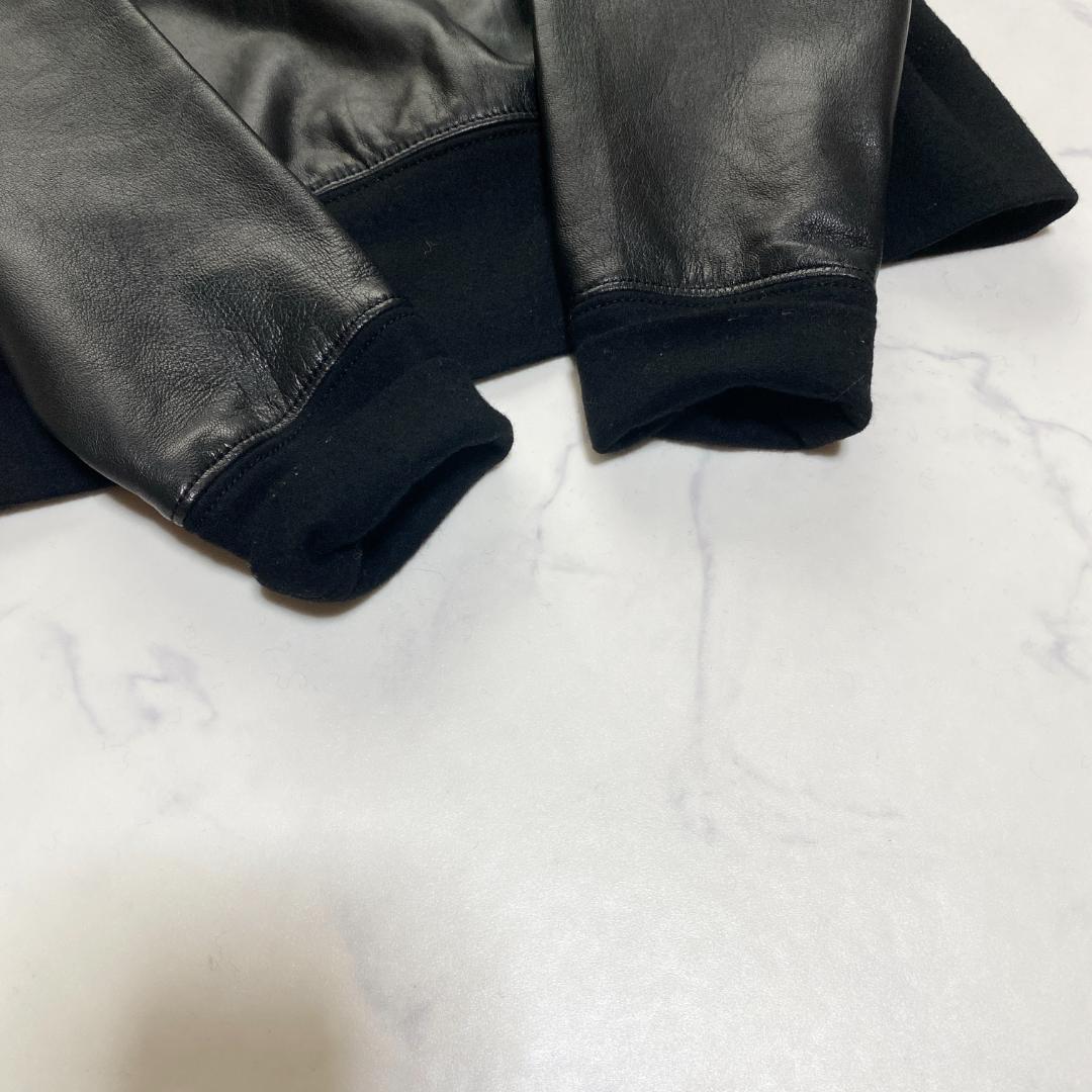 希少✨HELMUT LANG シープレザー 切替 カットソー 黒 P