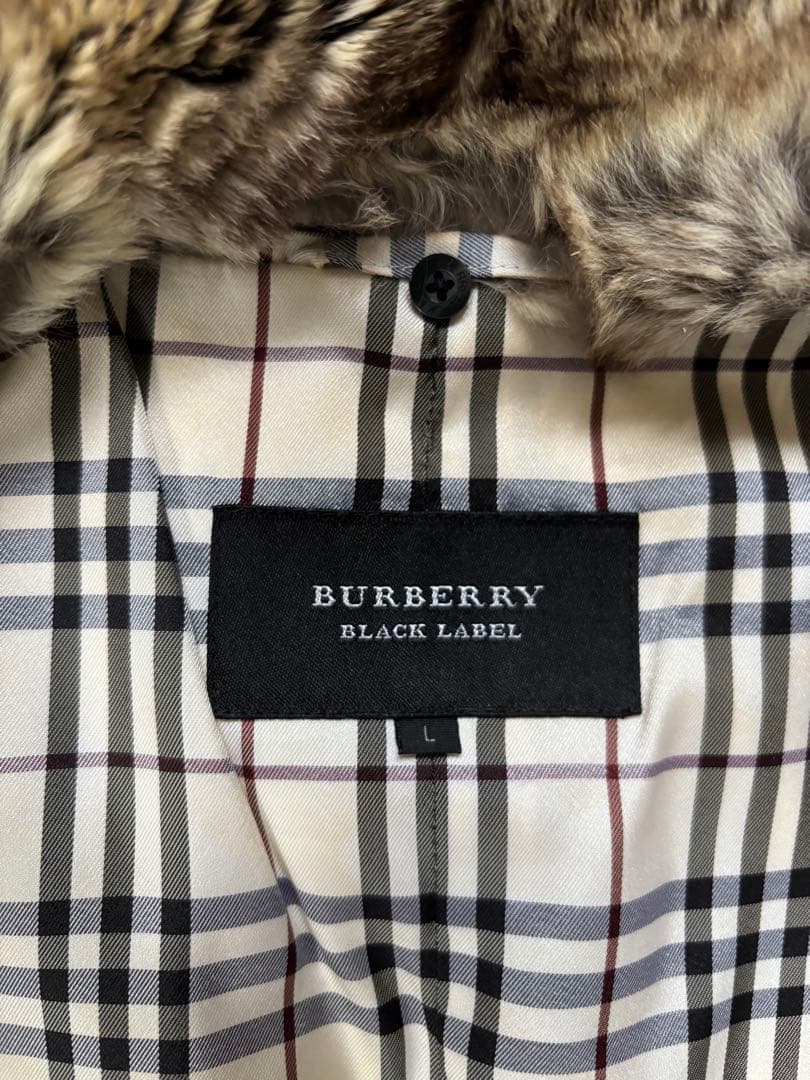 BURBERRY BLACK LABEL ファー付きダウンジャケット L