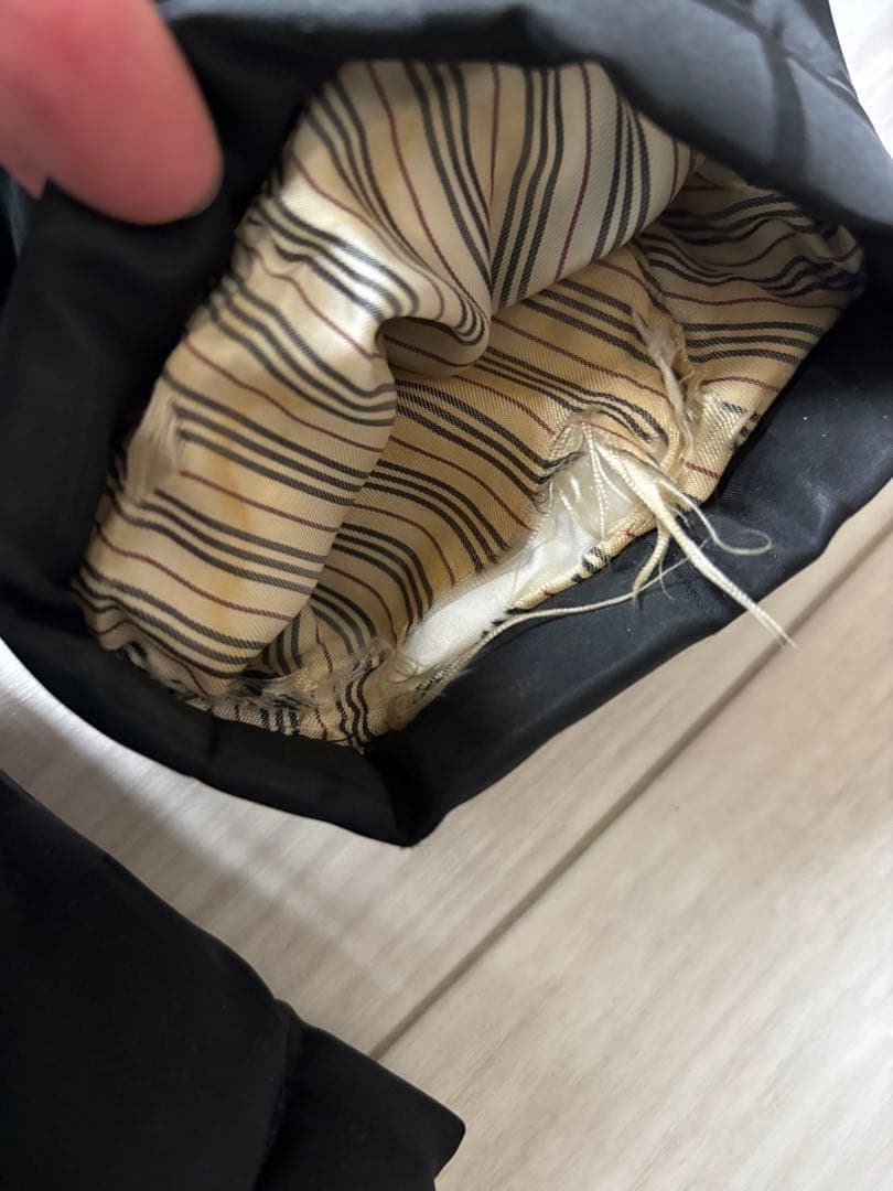 BURBERRY BLACK LABEL ファー付きダウンジャケット L