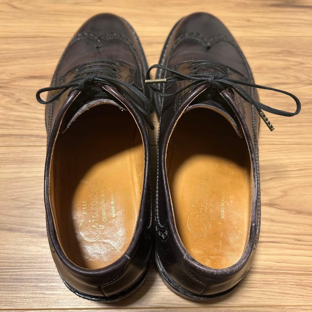 F.LLI GIACOMETTI ロングウィングチップ40.5 ノルウィージャン