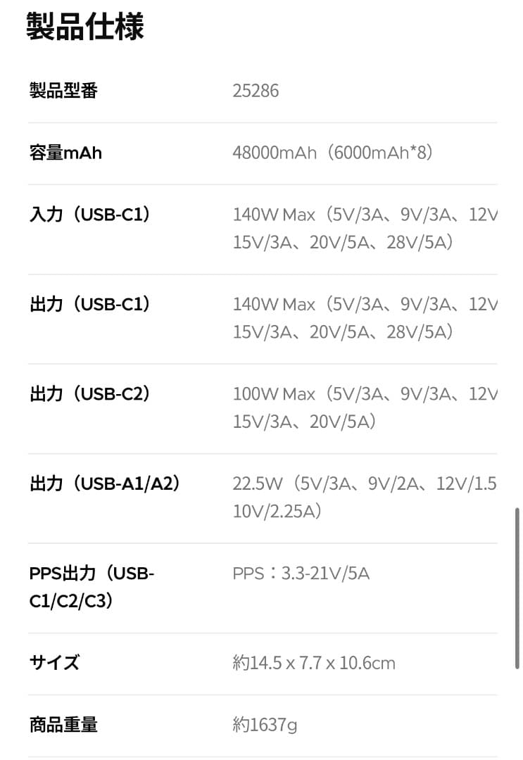 UGREENNexodeバイルバッテリー48000mAh/153.6Wh300W