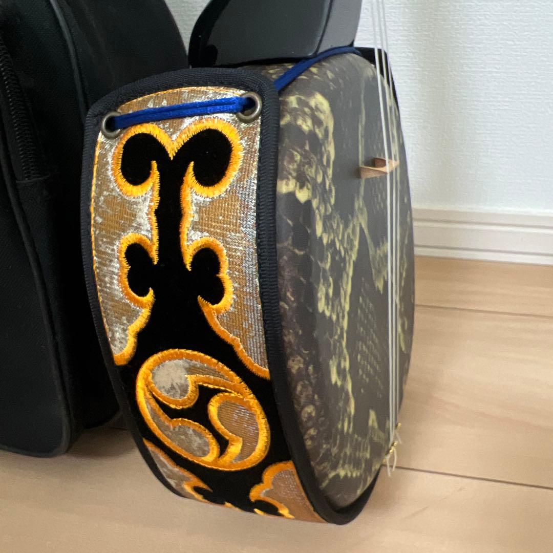 【美品】沖縄三線　三線　人工皮　ケース付き　初心者　入門セット