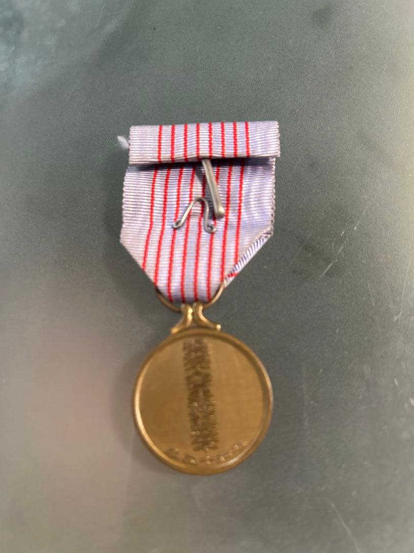 銀色メダル 建物彫刻付き