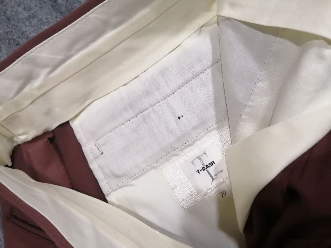 赤茶　秋冬スウェード調　ダブル　スーツ　セットアップ　スラックス　ジャケット