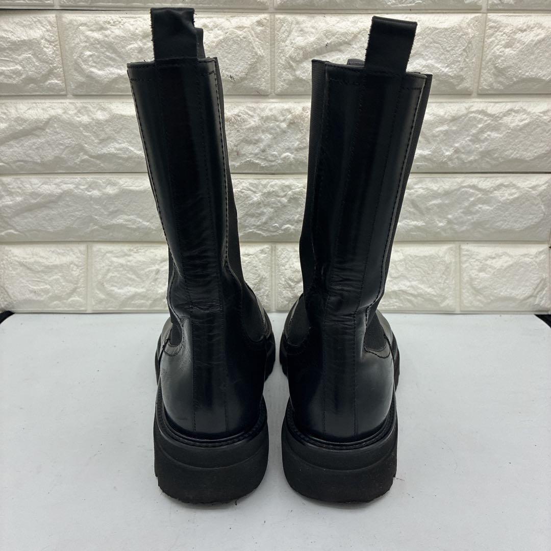 【良品】パスクッチ サイドゴアブーツ 38 チェルシーブーツ トラックソール 黒