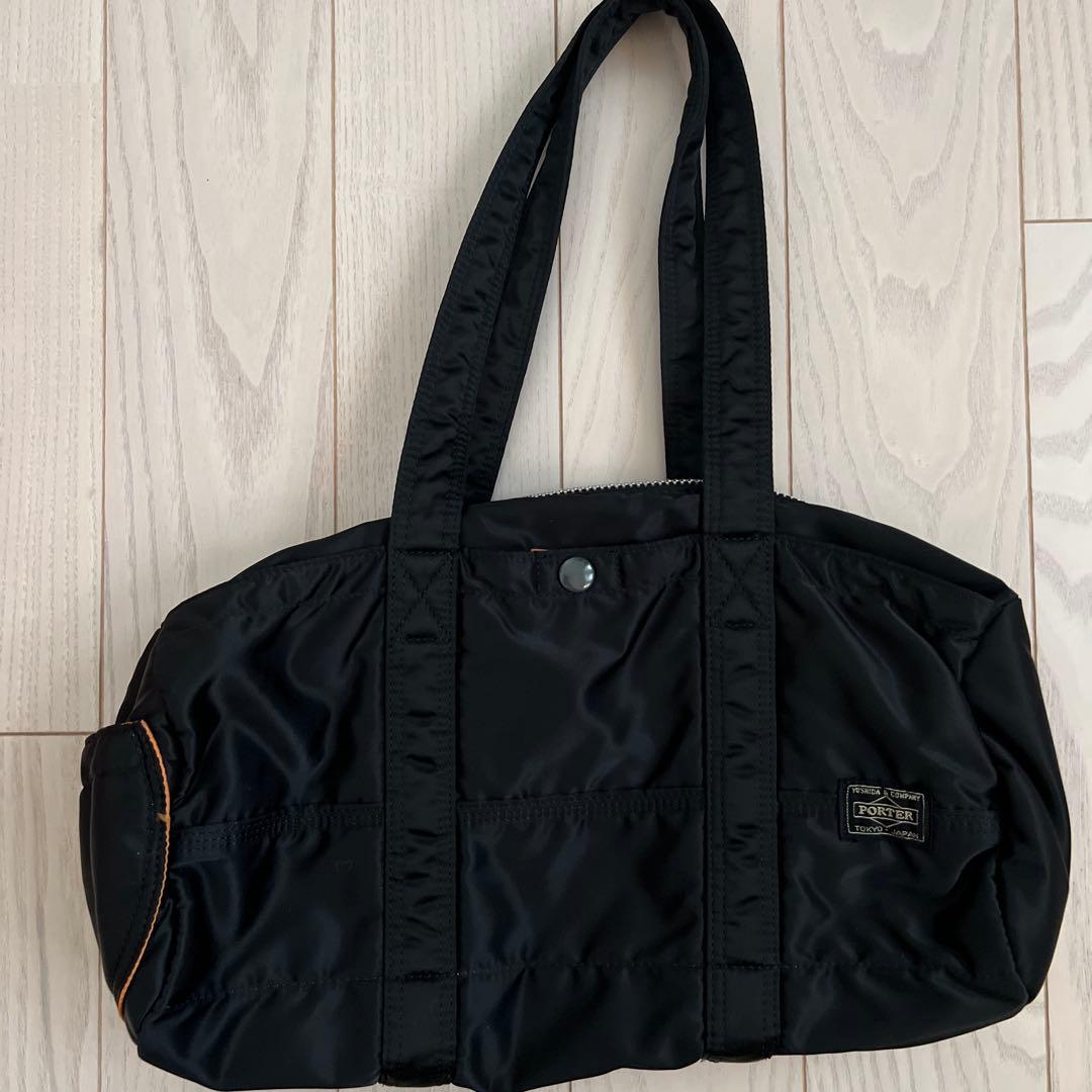 PORTER ブラック ナイロン ドラムバッグ