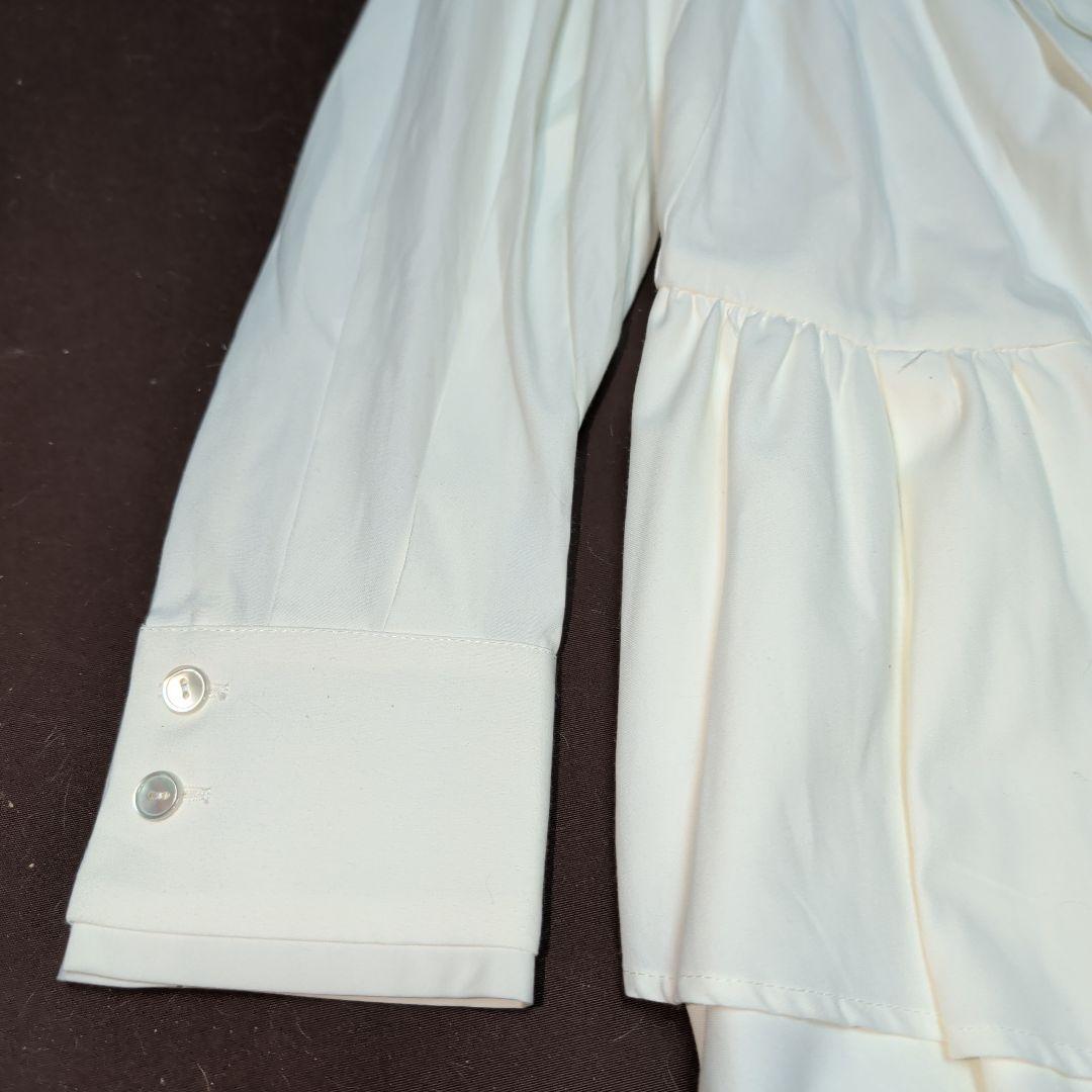 【新品】アプワイザーリッシェ★裾アシメティアードフレアシャツワンピース★S