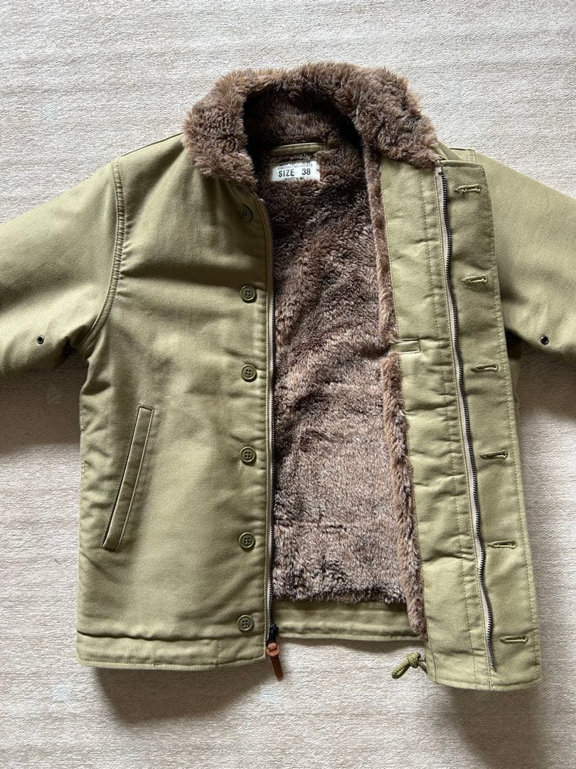 HOUSTON N-1 デッキジャケット 38 ヒューストン NAVYステンシル