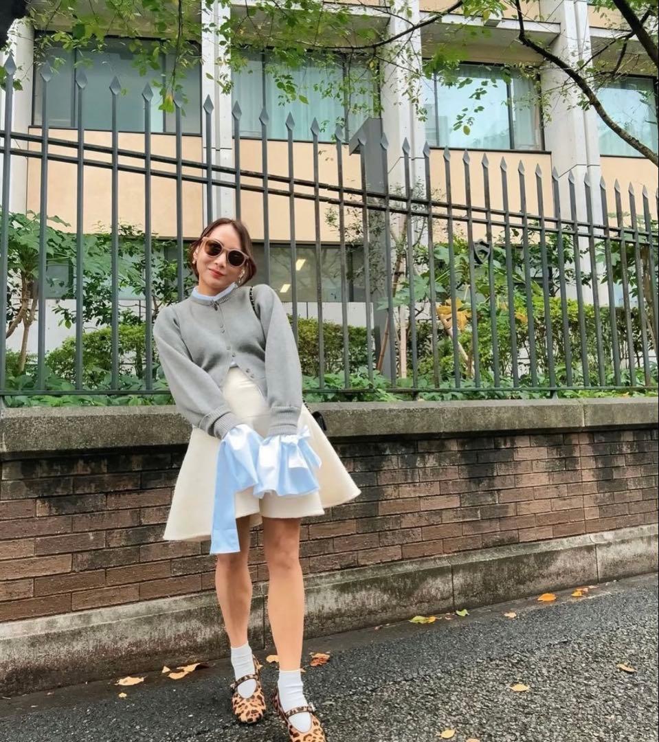 bibiy ANGELIQUE KNIT グレー カーディガン