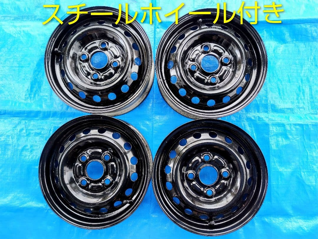 145/80R12・LT【2/2】軽トラ用スタッドレス・鉄ホイール付、２本分割