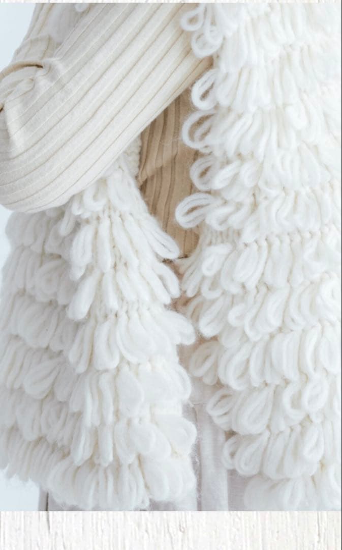 Ecru et Pousse Gauze# ハンドニットベスト新品未使用品