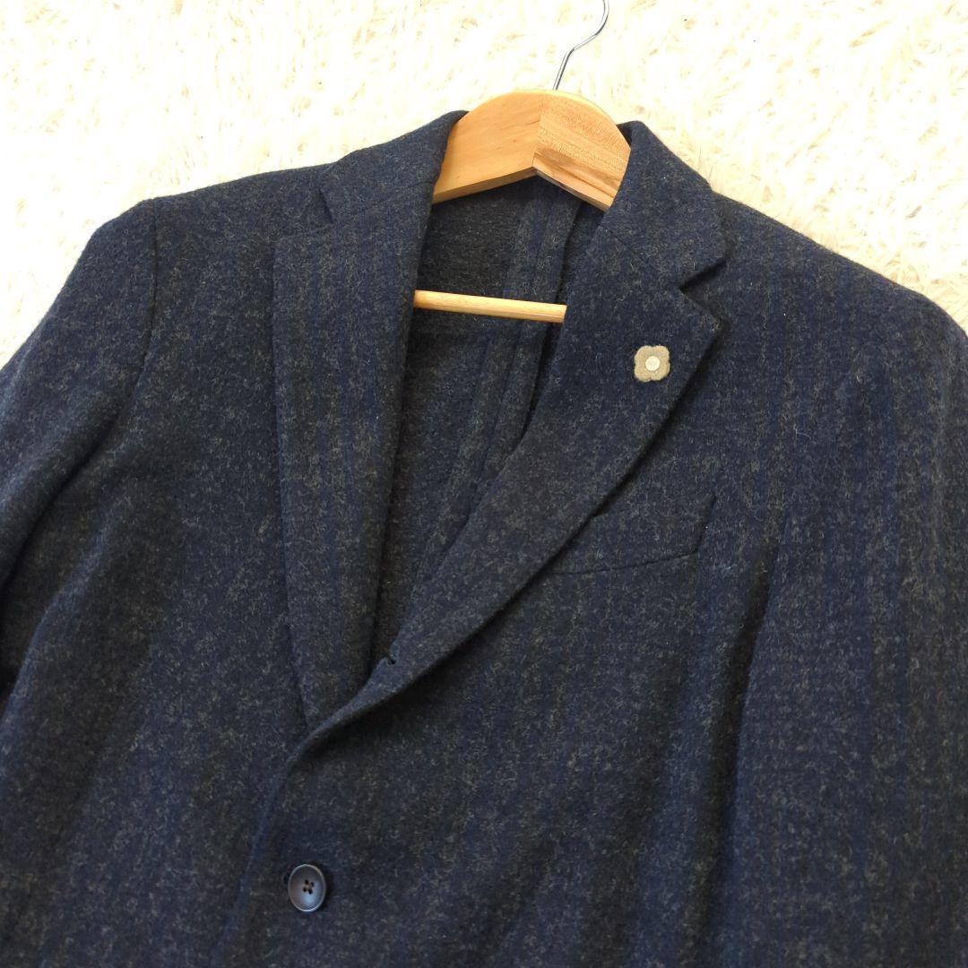 ラルディーニ アンコンジャケット 高級生地 近年 ネイビー系 46