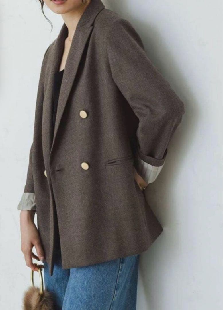 NOBLE ウールフラノピークドラペルジャケット／ノーブル