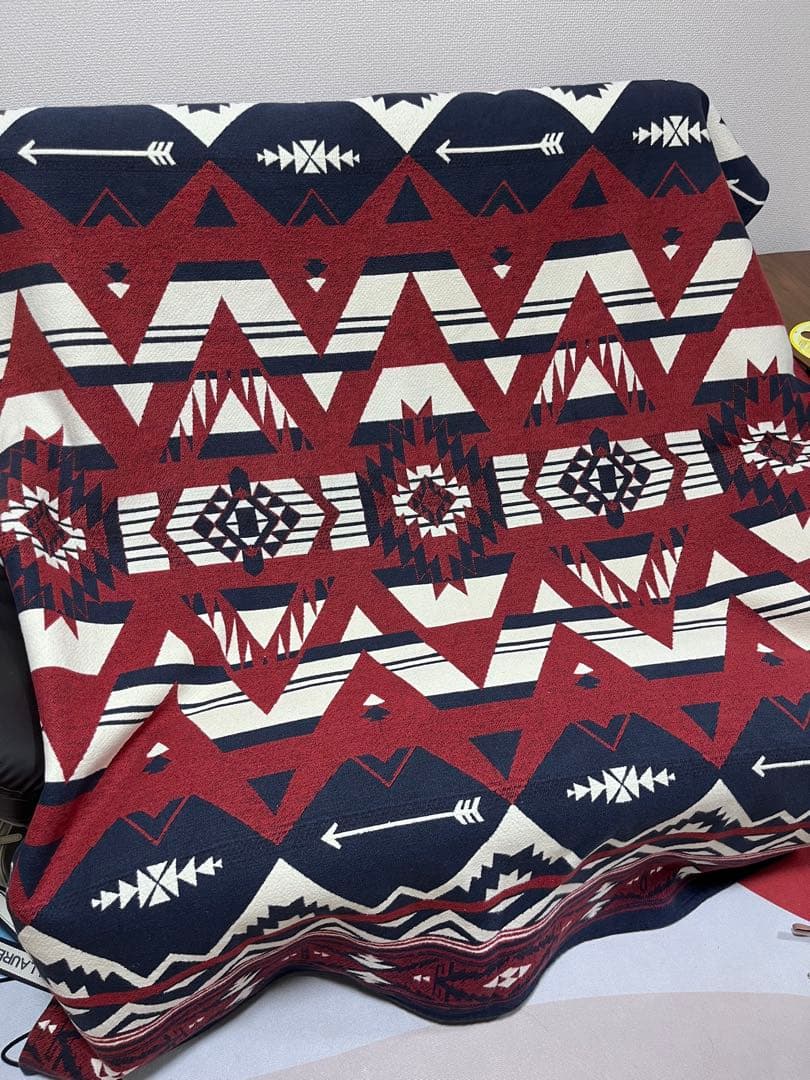 ラルフローレン　ジオメトリックパターンラグ 130✖️170 赤紺　【美品】