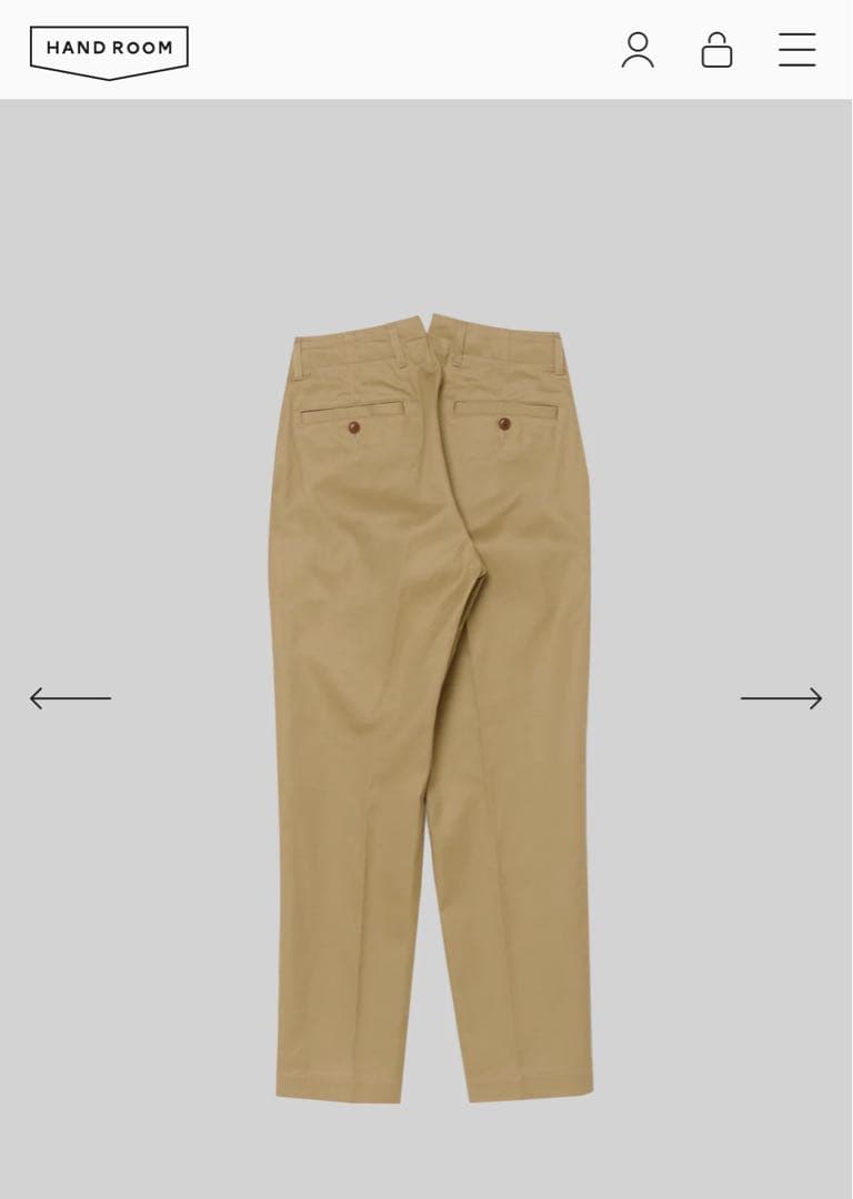 専用HAND ROOM Women’s インタック チノトラウザース