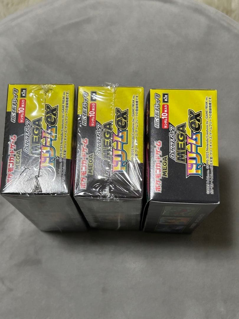 シュリンク付き2BOX シュリンクなし1BOXポケモンカードMEGAドリームex