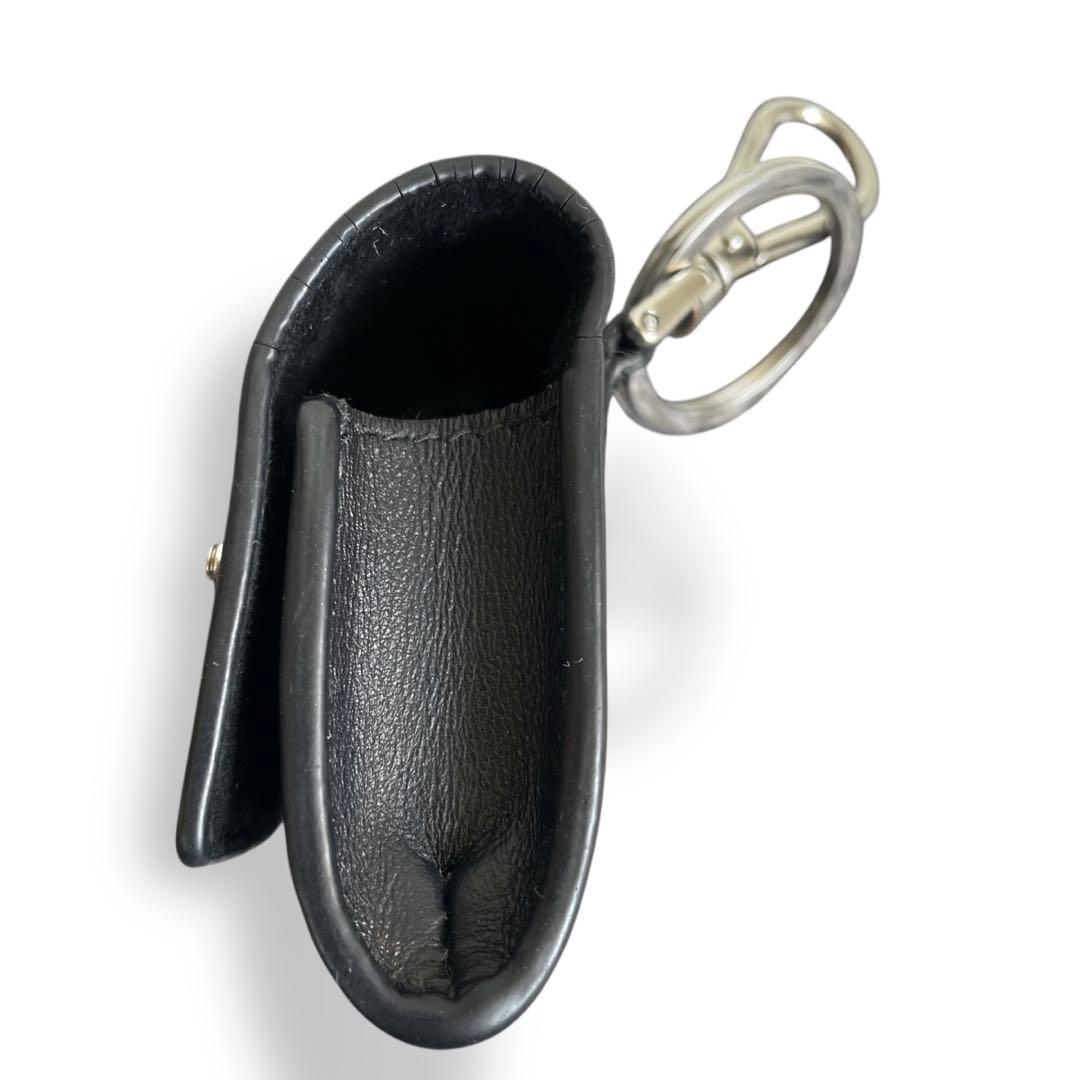 【極美品】プラダ バッグチャーム イヤホンケース 三角ロゴ サフィアーノレザー