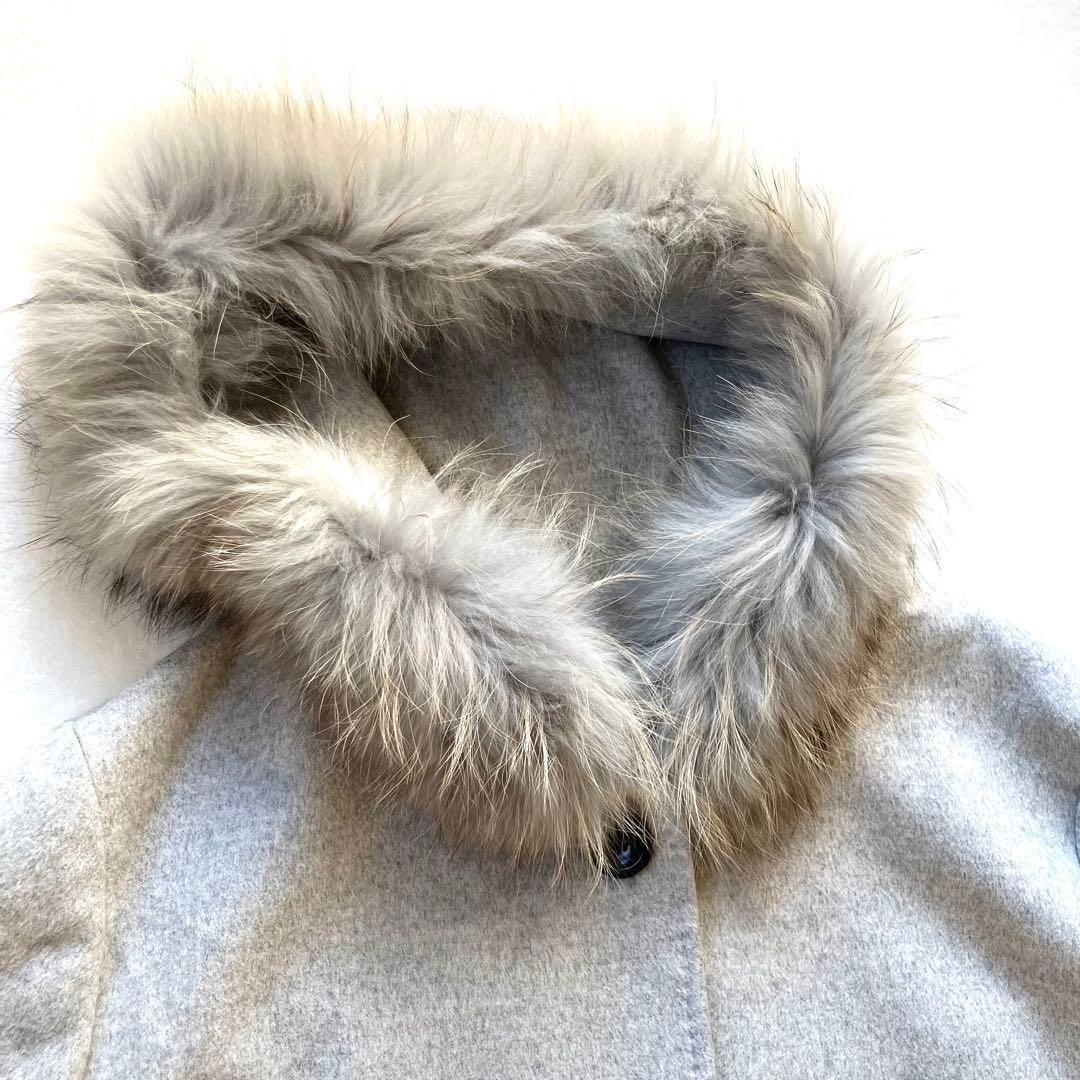 23区 ニジュウサンク ロロピアーナ ウールコート ラクーンファー 48