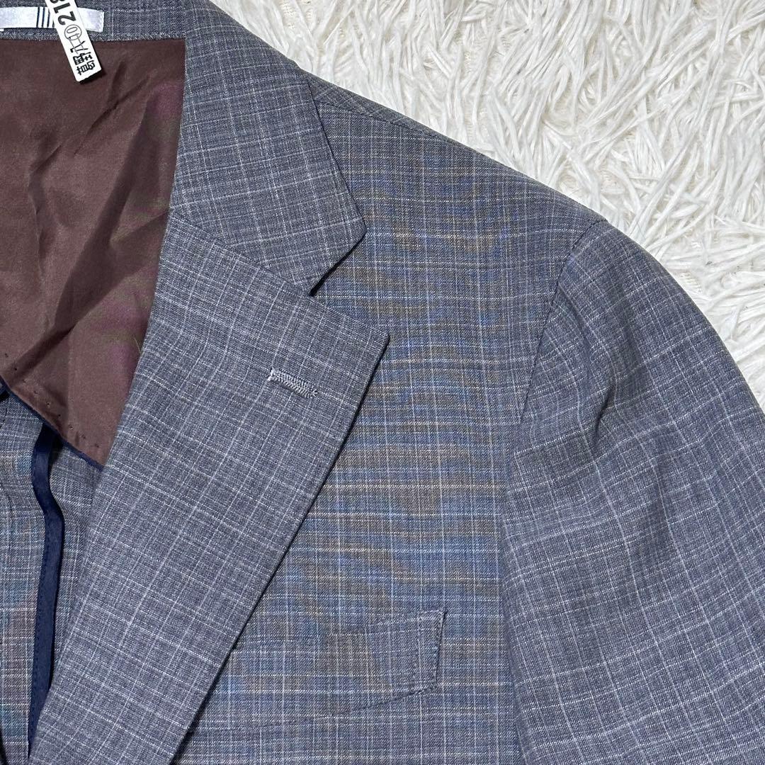 rrrSUIT SELECT FINTES生地 グレー チェック スーツ