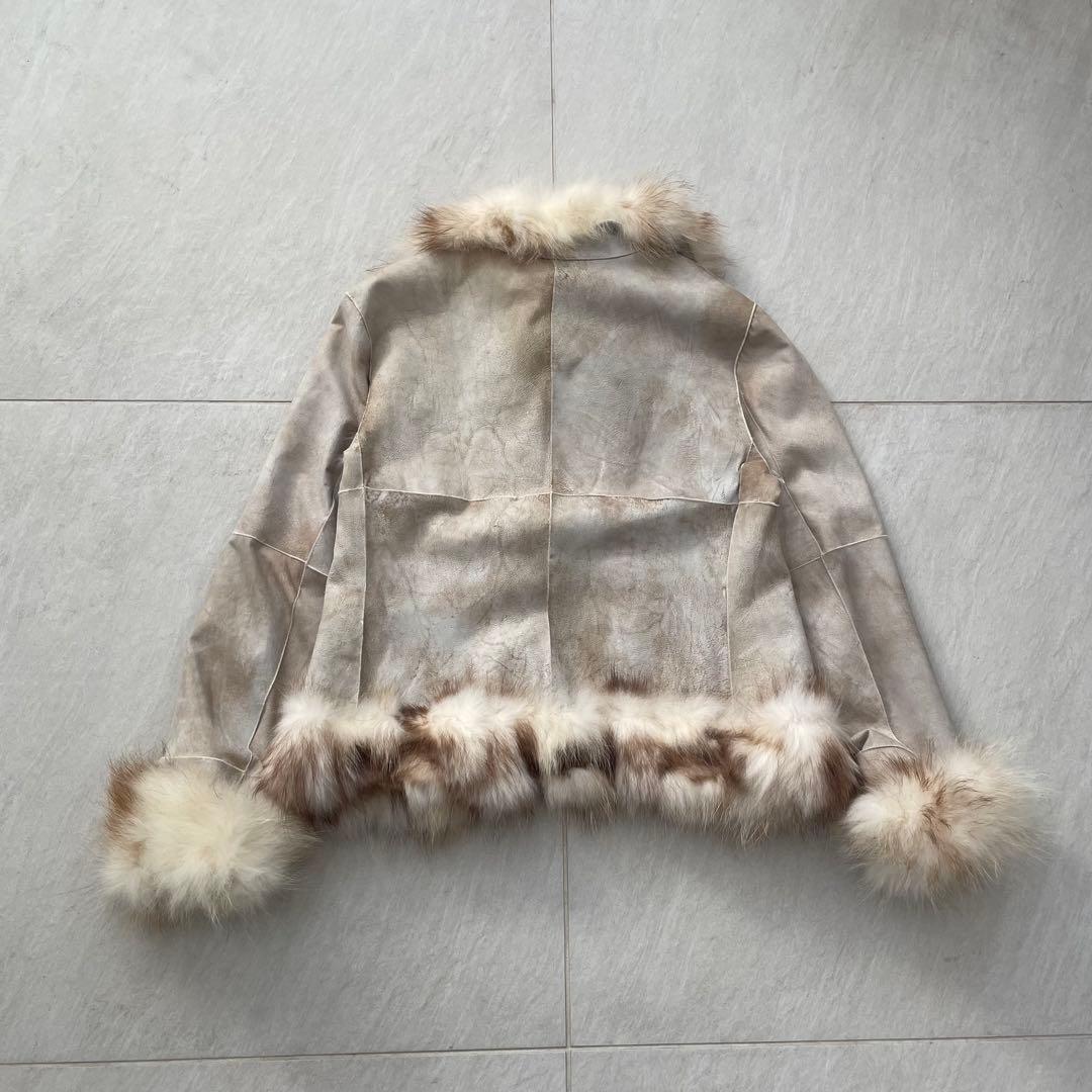 リアルファージャケット コート ラビットラクーン フェアリーグランジy2k 短丈