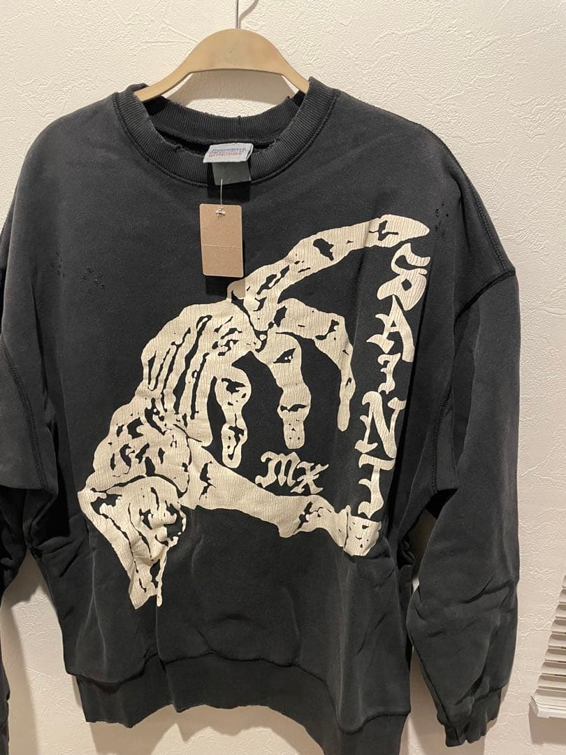SAINT M×××× グラフィックスウェットシャツ ブラック裏起毛