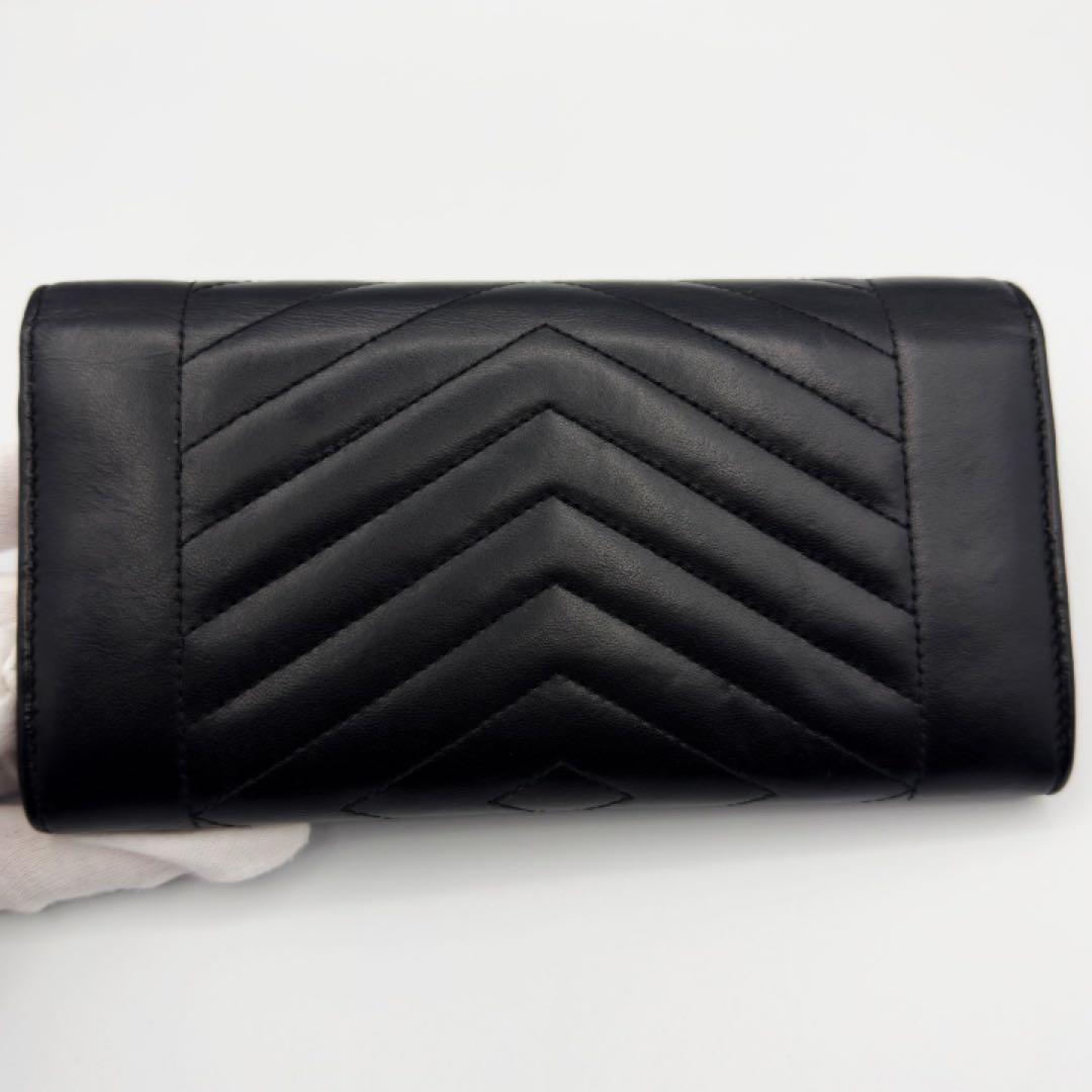 国内正規品　シャネル財布　マトラッセ　シェブロン　Vステッチ　フラップウォレット