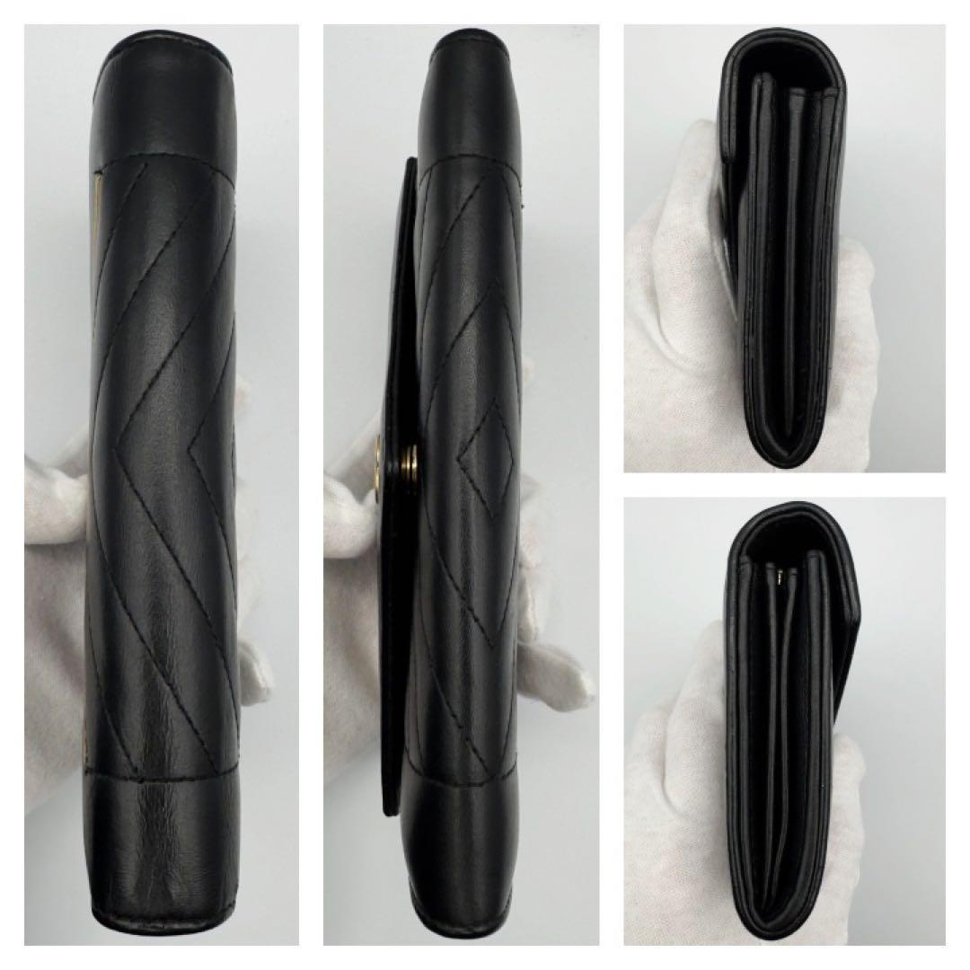 国内正規品　シャネル財布　マトラッセ　シェブロン　Vステッチ　フラップウォレット