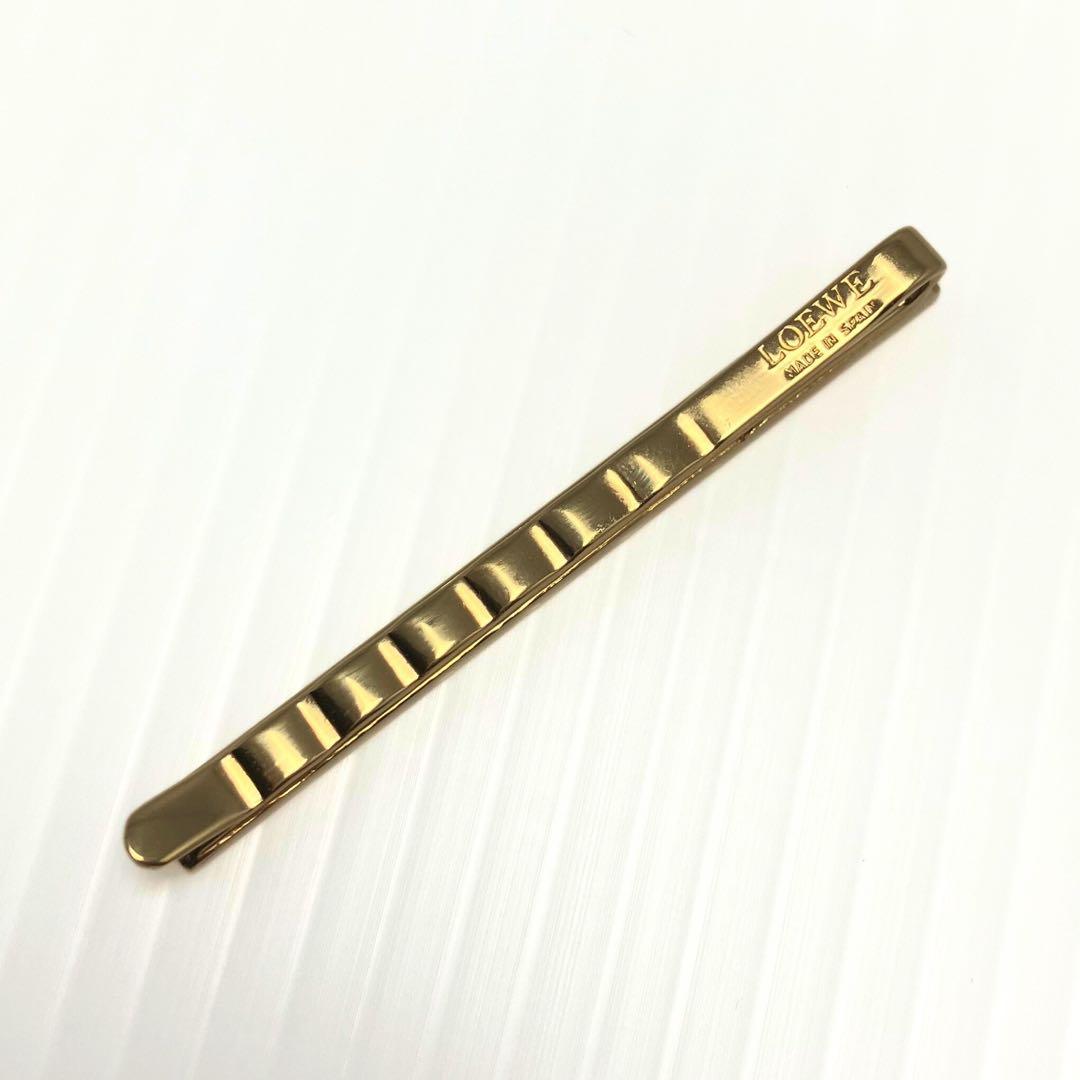 美品 正規品 LOEWE ロエベ ゴールド ネクタイピン アナグラム 立体加工