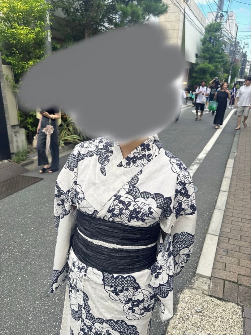 黒の浴衣・帯・下駄セット