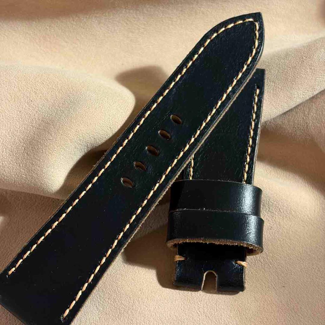 hor-241 クロムエクセルレザー ブラック 腕時計ベルト ラグ幅26mm