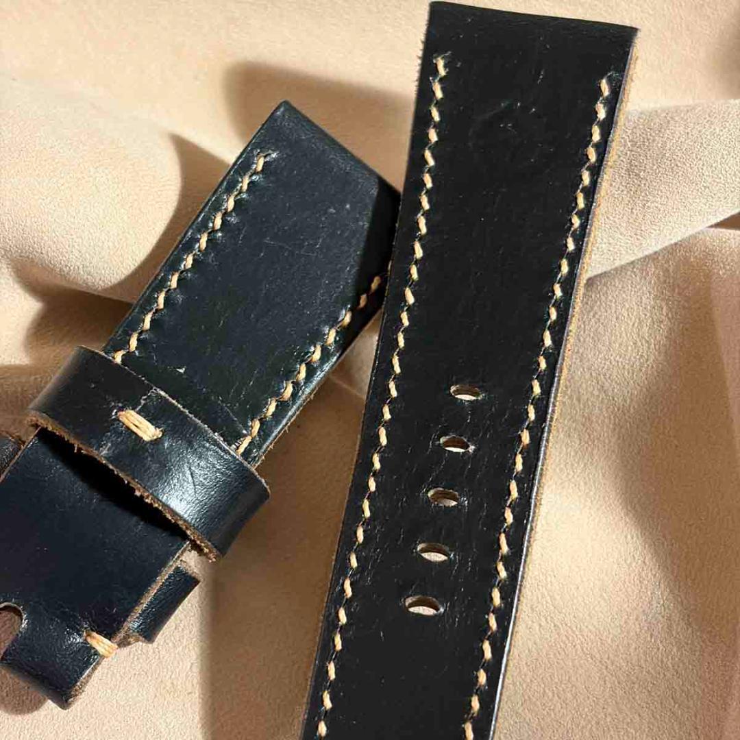 hor-241 クロムエクセルレザー ブラック 腕時計ベルト ラグ幅26mm