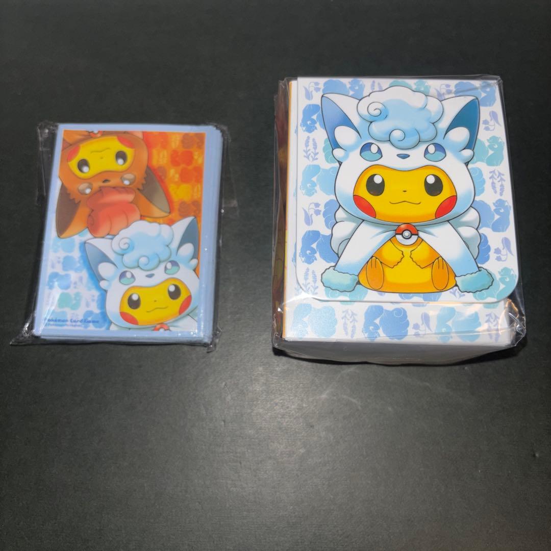 未開封　アローラロコン&ロコンポンチョのピカチュウ　デッキケース&デッキシールド