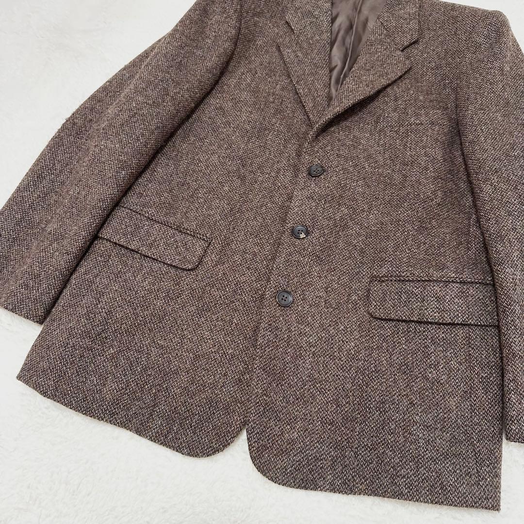 極美品✨パパス ハリスツイード テーラードジャケット ブラウン ツイード生地