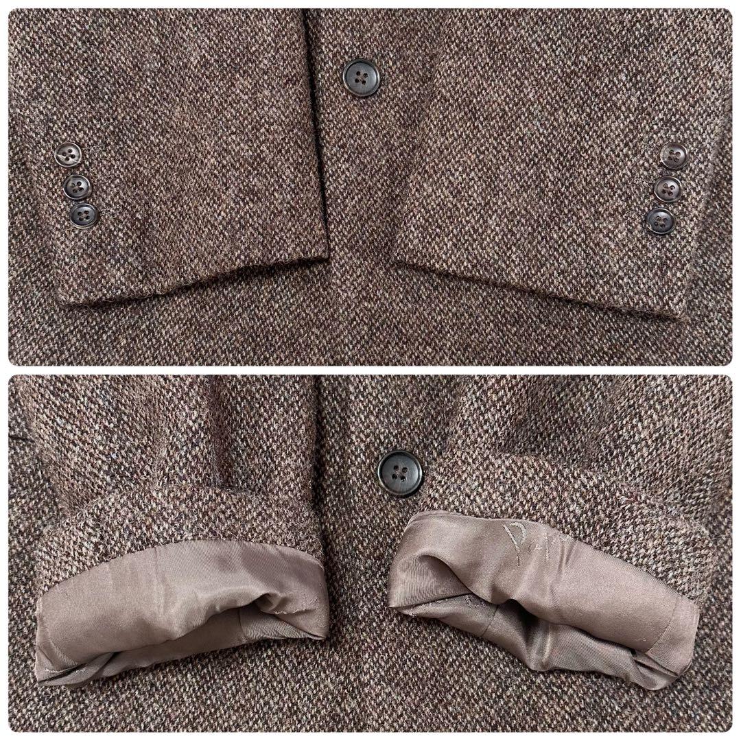 極美品✨パパス ハリスツイード テーラードジャケット ブラウン ツイード生地