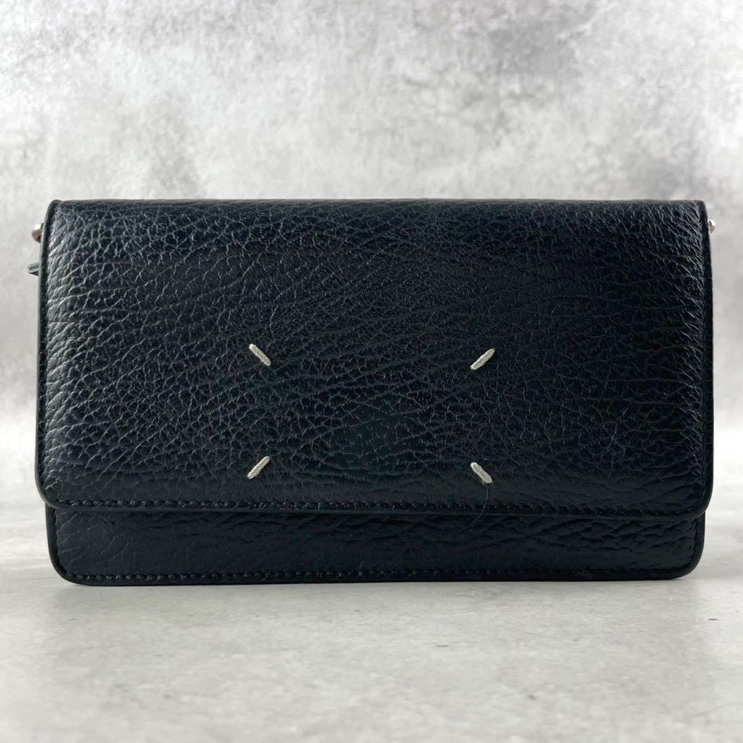 【お買い得】メゾンマルジェラ チェーンショルダーウォレット 4ステッチ